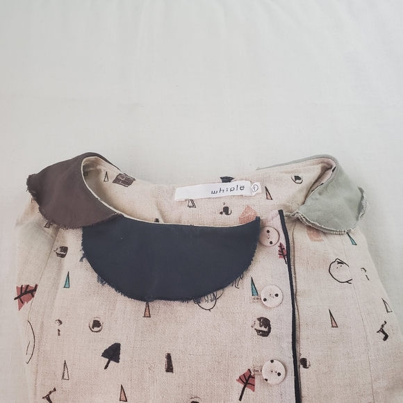 Whiple Dress Tunic Lagenlook Unique Collar 3 Pockets Baggy - Picture 9 of 10